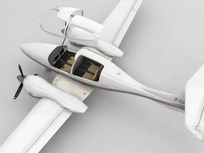  Diamond DA-42 Aircraft  Low-poly 3D model