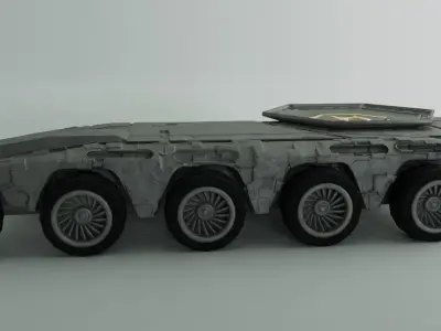 Heli-Pad Futuristic Sci-Fi  Armoured Vehicle 3D model