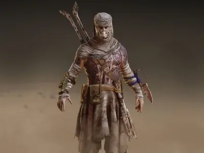 Post Apocalyptic Man Low-poly 3D model