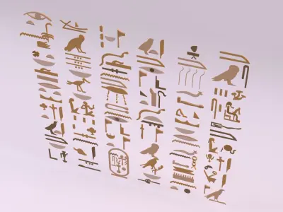 Egyptian Symbols - 008 Low-poly 3D model