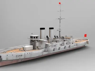 Ottoman Battleship Mesudiye 3D Model 3D model