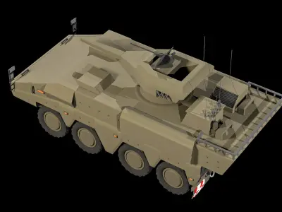 Mid Poly - Military Boxer Armored Vehicle Low-poly 3D model