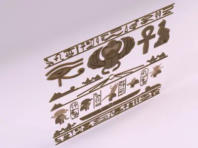 Egyptian Symbols - 039 Low-poly 3D model
