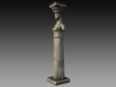 Caryatid pillar Low-poly 3D model