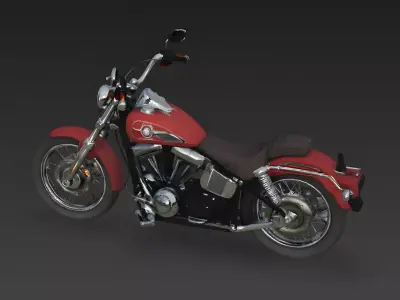 Realistic Classic Cruiser Motorcycle 3d model Low-poly 3D model