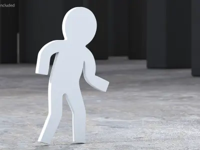 Stickman Rigged Collection for Maya 3D model