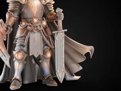 Stylized Sword - Crusader Blade Ember Slash - Game Ready 3D model