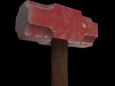 Hammer Low-Poly PBR Game Ready Free low-poly 3D model