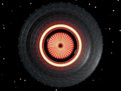 UFO 3D Model spaceship flying in night sky Free 3D print model