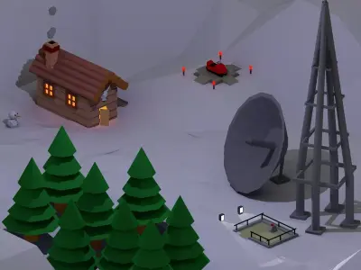Winter Investigation Zone Low-poly 3D model