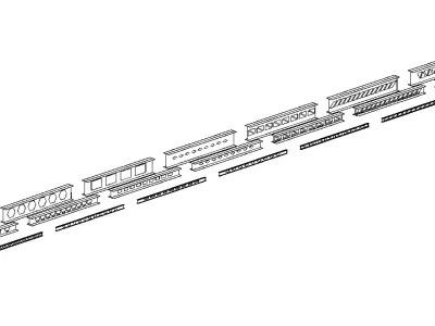 Revit Family Cellular Beam with Various Openings Parametric 3D model