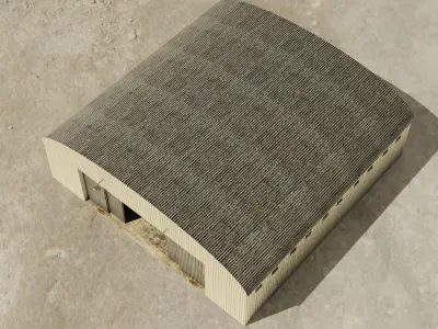 Hangar model 3D low poly military shelter Low-poly 3D model