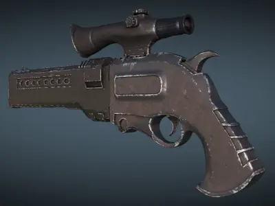 scifi gun Low-poly 3D model