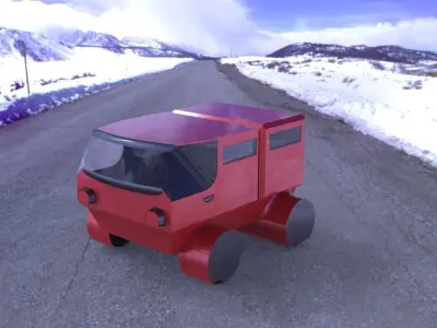 Prototype vehicle with wheels Free 3D model
