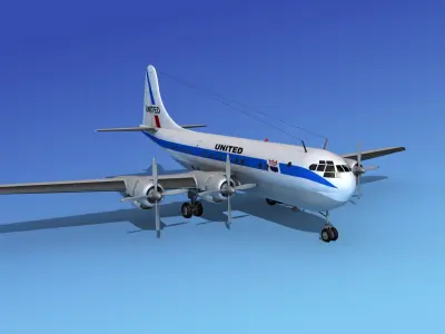 Boeing 377 United Airlines 2 3D model