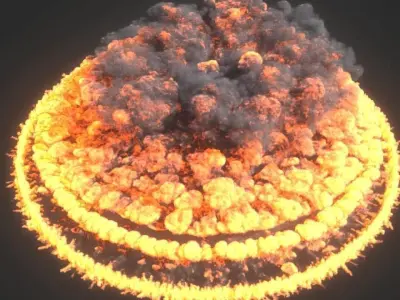 Maya Fluids Effects Assets Bundle Low-poly 3D model