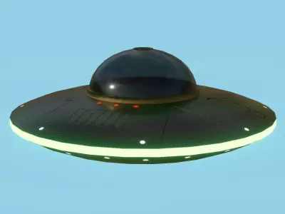 Spaceship UFO B2 - Black - Alien SciFi Vehicle Low-poly 3D model