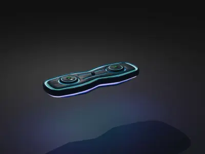 Cyberpunk Hoverboard Low-poly 3D model