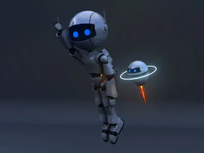 Full Rigged Jetpack Robot 3D model
