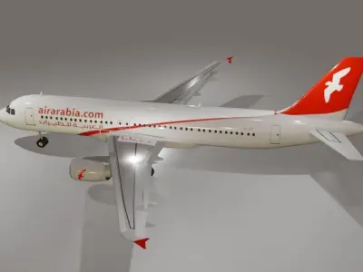 Air Arabia airbus a320-214 3D model Low-poly 3D model