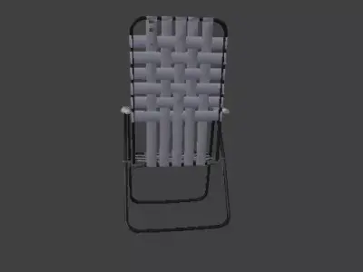 Folding Garden Chair Low Poly Outdoor Camping Seat Free low-poly 3D model