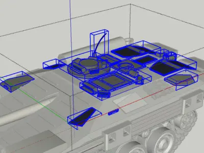 Strv-103 armoured vehicle Low-poly 3D model