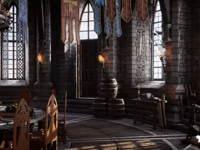 Medieval Environments Mega Bundle 11 Packs Low-poly 3D model