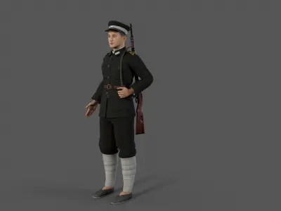 policemen Low-poly 3D model