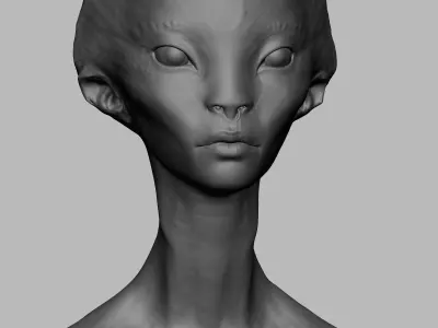 Alien Girl Face With UV  and High Detail Sculpt 3D model