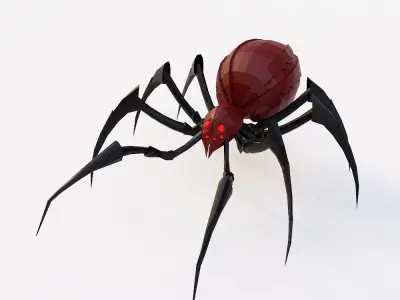Spider 3d model with legs Low-poly 3D model
