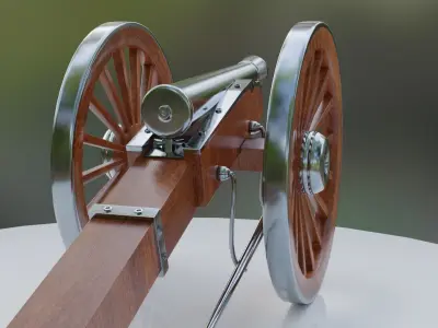 Napoleon Cannon Artilery Weapon Low-poly 3D model
