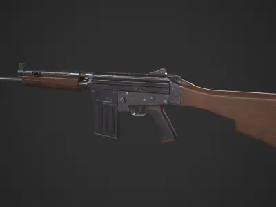 FN-Fal ak - rifle Low-poly 3D model