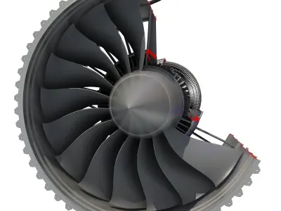 Jet Turbofan Engine Cutaway 3D model
