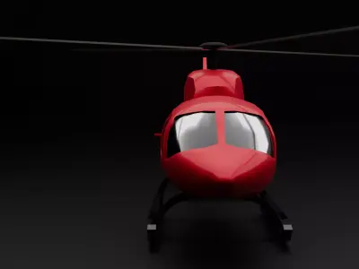 Low Poly Helicopter Game Ready flying vehicle FBX OBJ Low-poly 3D model