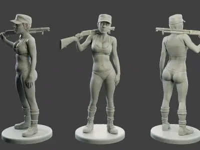 Beautiful Warrior Girl BWG 001 3D print model