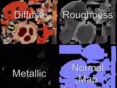 Red Ladybug Insect model pack Low-poly 3D model