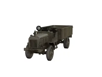 1910s Vintage Military Truck Classic Army Transport Vehicle 3D model