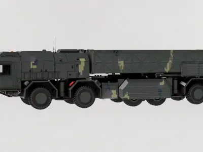 Ukraine Sapsan Hrim-2 Missile System Low-poly 3D model