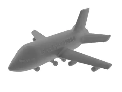 Aeroplane airplane Low-poly 3D model