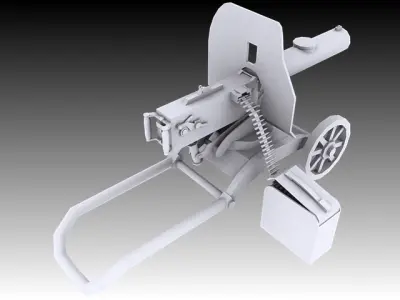 1910 Maxim Machine Gun 3D model