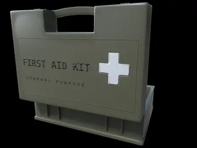Military First Aid Box Game Ready Low-poly 3D model
