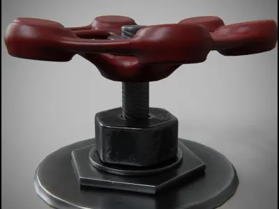 Iconic Half-Life red valve Free low-poly 3D model