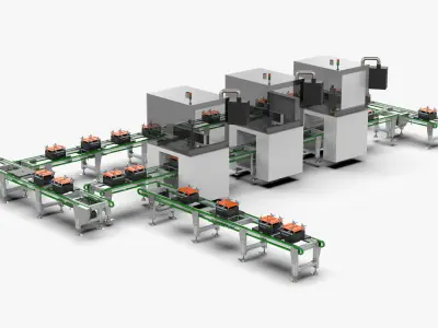 Square Shell Manual Welding and Visual Inspection Line 3D model