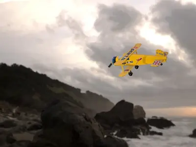 Sports Plane Low-poly 3D model