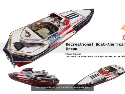 boats collection- Interior And Exterior-High detailed 3D Model Pack