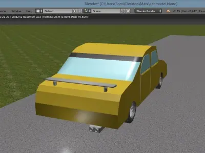 low poly sport car Free low-poly 3D model