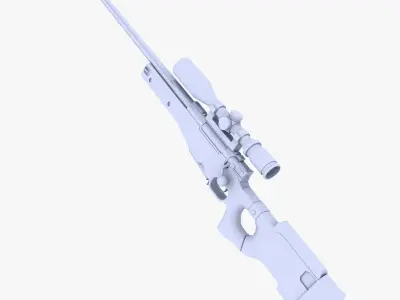 L96AW Sniper Rifle Low-poly 3D model