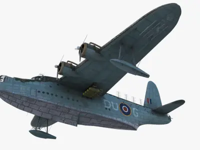 Short S25 Sunderland - Flying Boat WW2 Low-poly 3D model