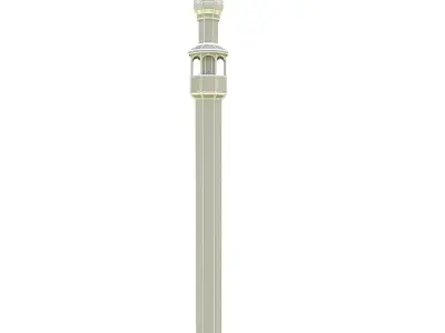 3D Minaret Model gold mosque tower Low-poly 3D model