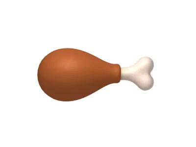 Chicken Leg Cartoon 3D model